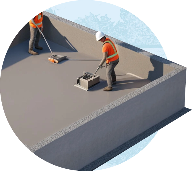 Монтаж выравнивающей стяжки из цементно-бетонного раствора